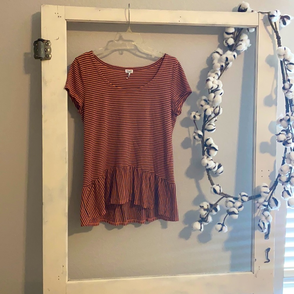 Splendid Peplum Striped Top